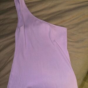 Anthropologie One-Shoulder Lavender Top